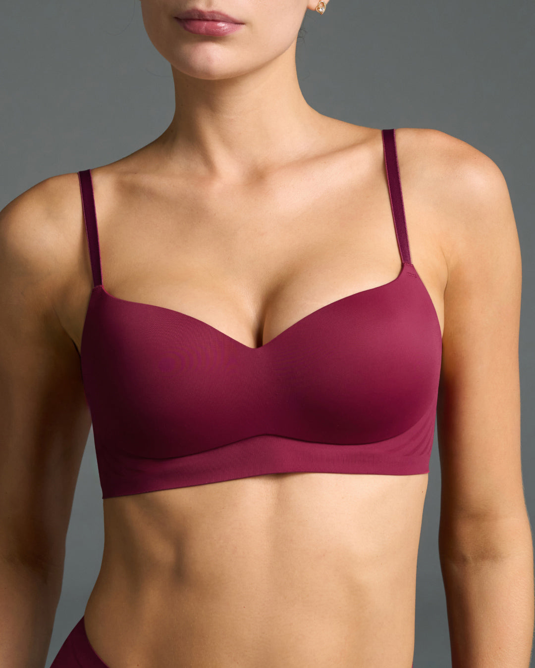Contour Scoop Bra in Red Plum