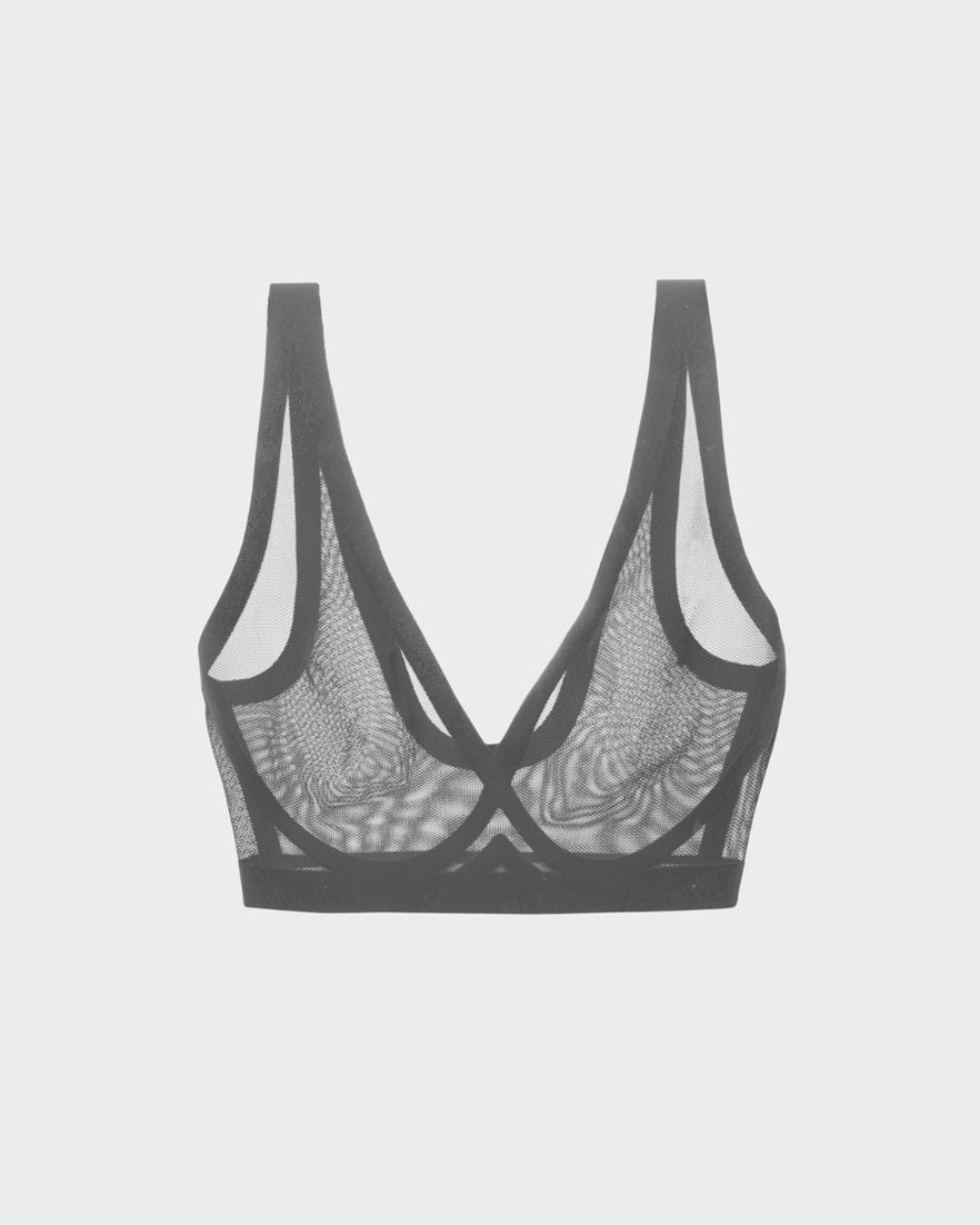 Castor Grey Mesh Bralette
