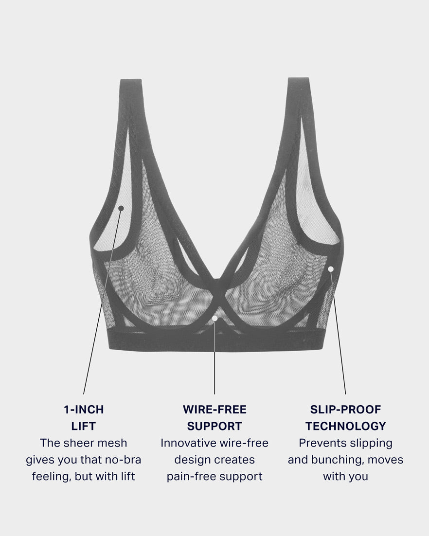 Castor Grey Mesh Bralette
