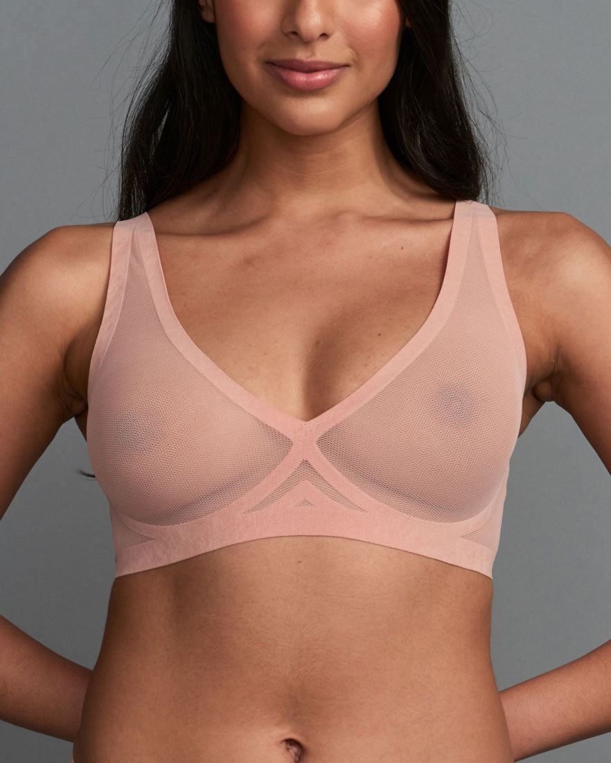 Coral Pink Mesh Bralette