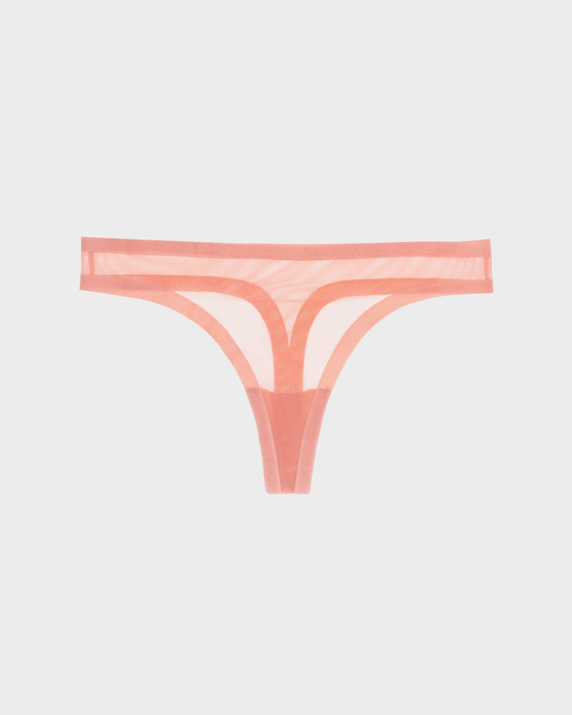 Coral Pink Mesh Thong