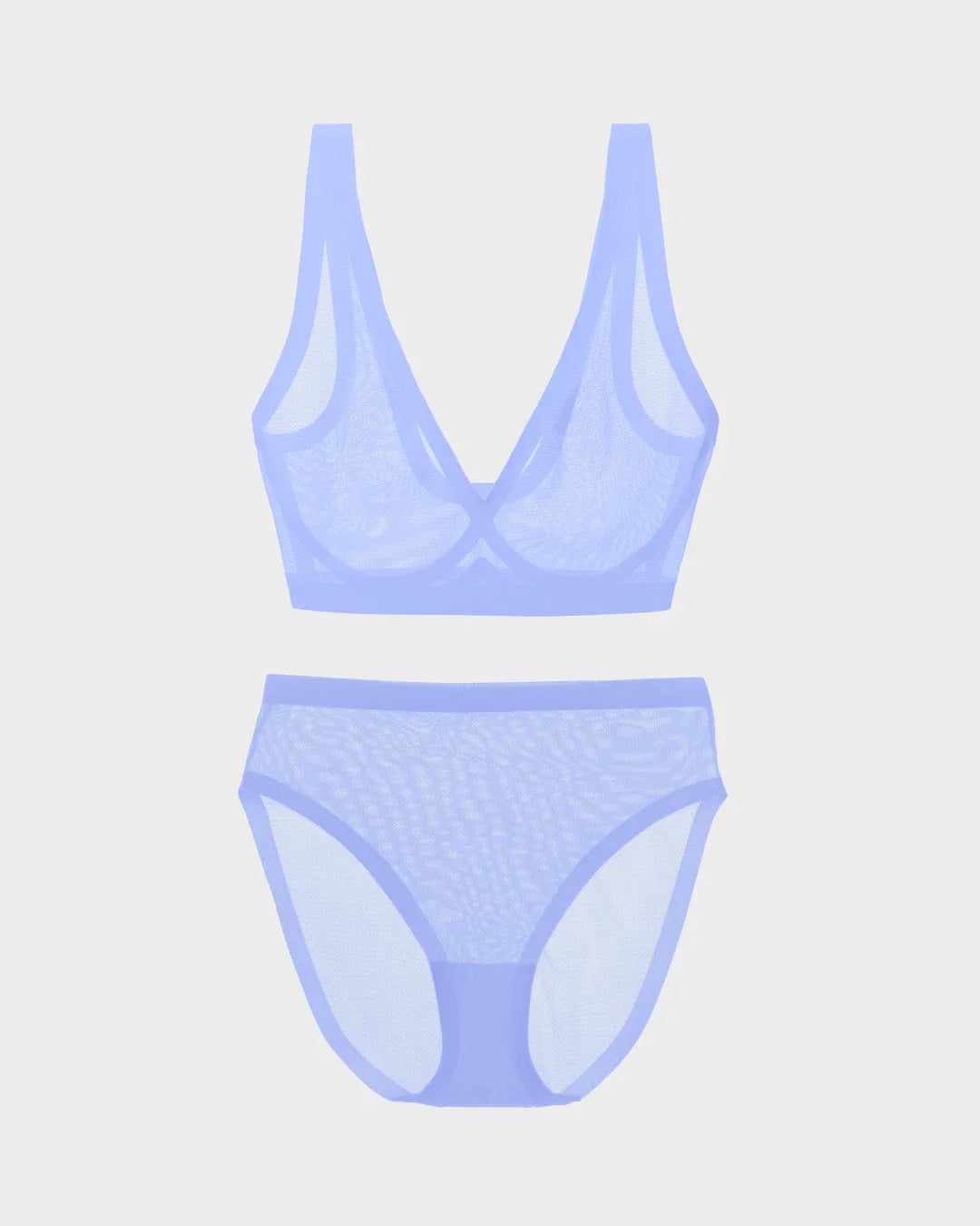 Jacaranda High Cut Sheer Bra Set