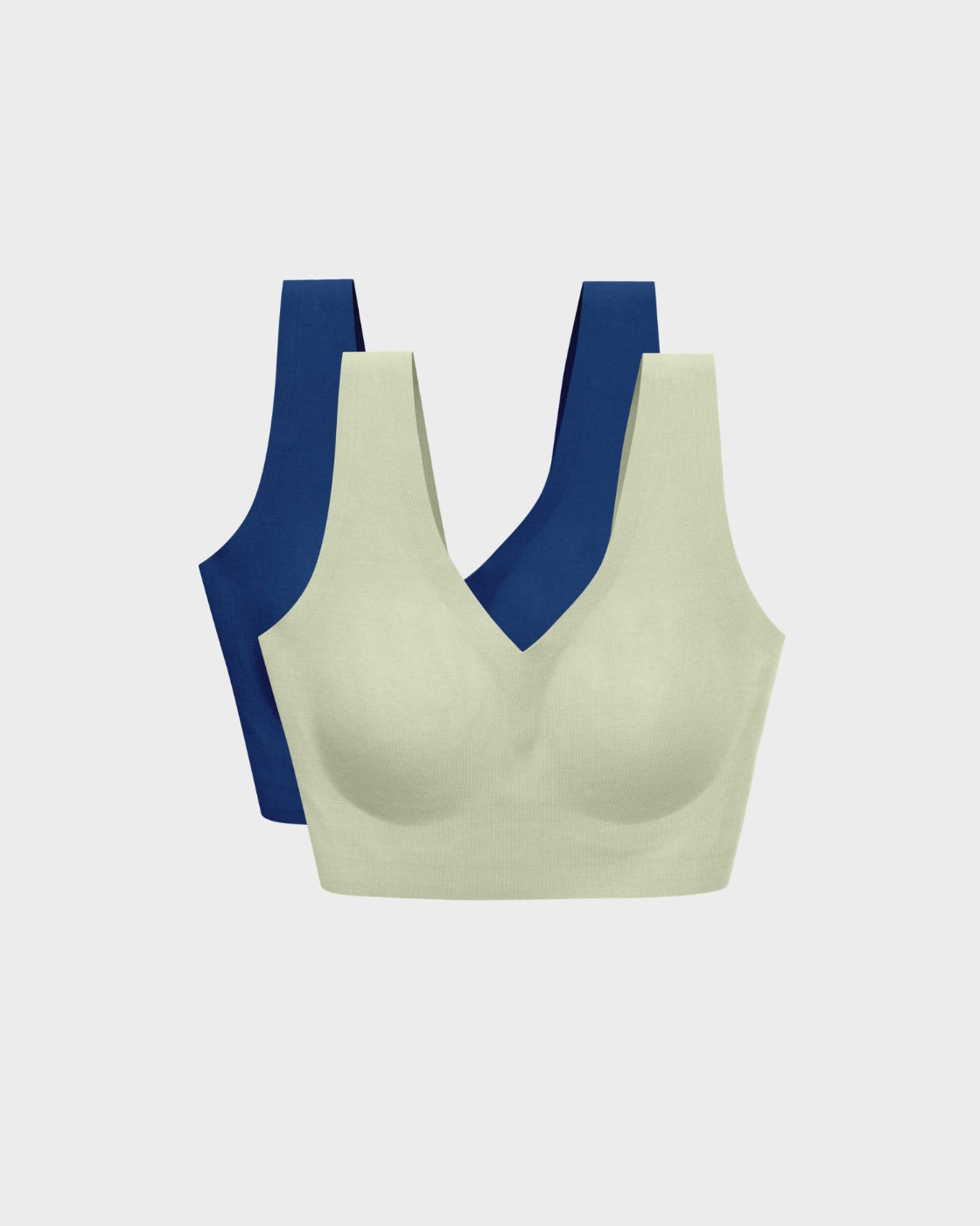 Laurel Green and Blue Opal Cotton Bralettes Pack