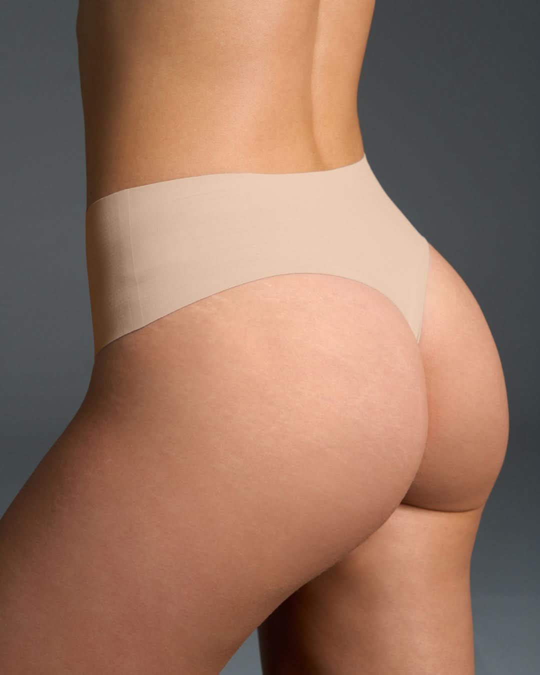 Nude Seamless High Waisted Thong