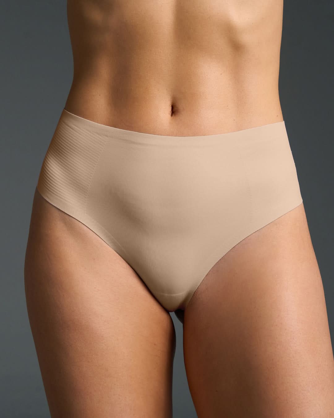 Nude Seamless High Waisted Thong