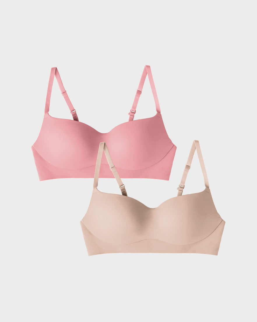 Contour Bra Bundle in Flamingo and Nude