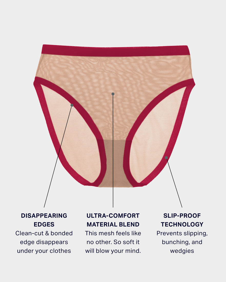 Taupe Mesh High Cut High Waisted